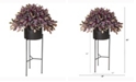 Nearly Natural 49in. Fall Laurel Leaf with Berries Artificial Plant in Black Planter with Stand